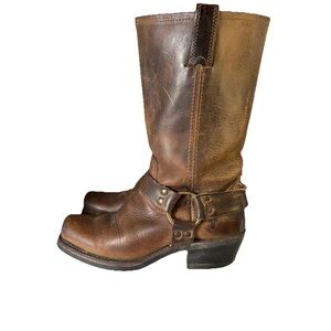 Frye 12R Harness Engineer Dark Brown Leather Boots - 7